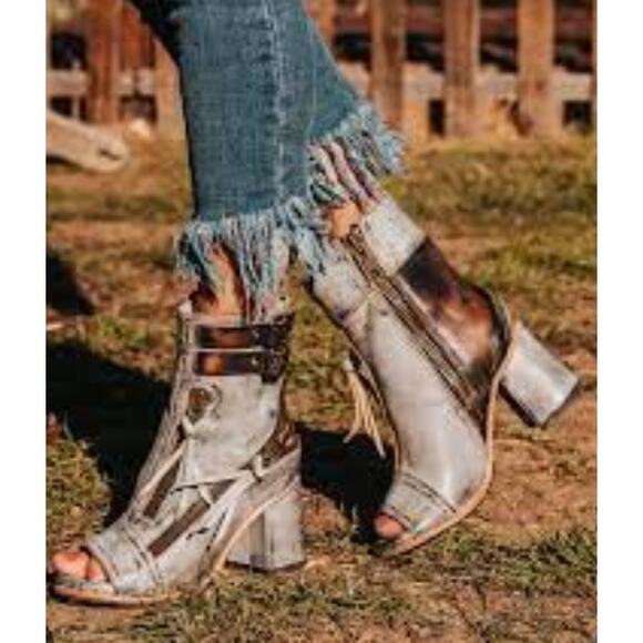 freebird Shoes - Freebird by Steven Zombi Open Toe Ankle Booties 9